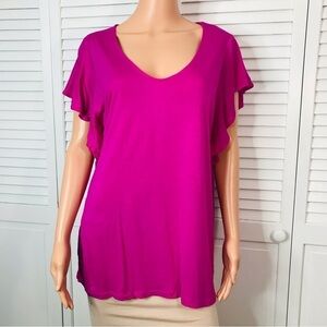 2/$25 OLD NAVY Pink Flutter Short Sleeve Shirt Size Large